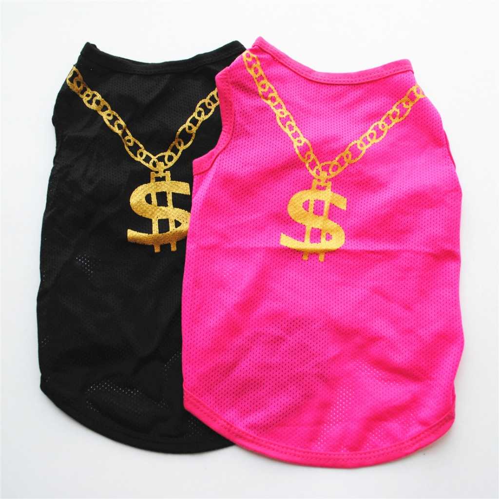 Ing Pet Clothes Money Dollar Sign Rich HipPop Clothes Funny Pet Apparel Accessories