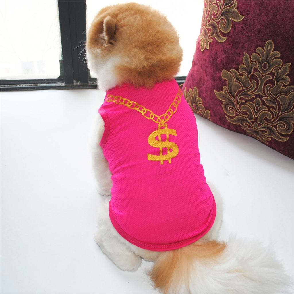 Ing Pet Clothes Money Dollar Sign Rich HipPop Clothes Funny Pet Apparel Accessories