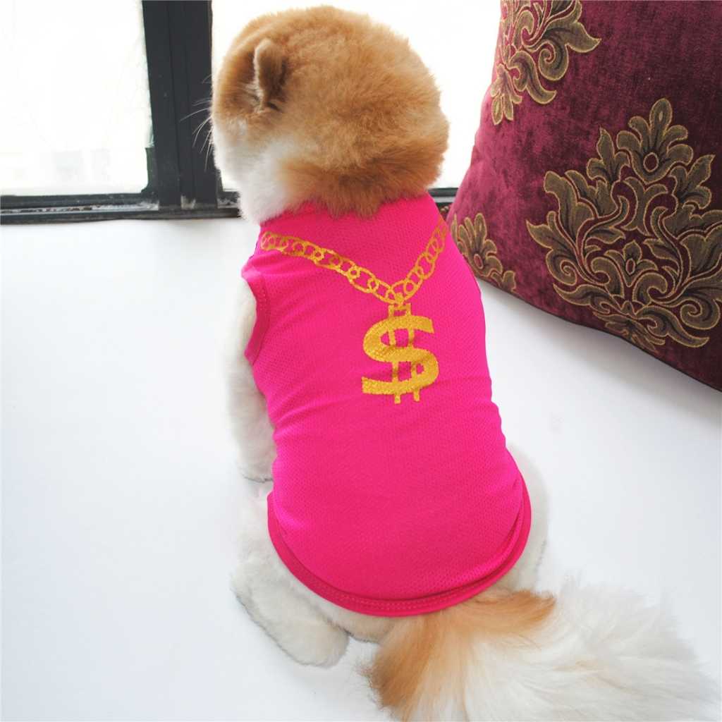 Ing Pet Clothes Money Dollar Sign Rich HipPop Clothes Funny Pet Apparel Accessories