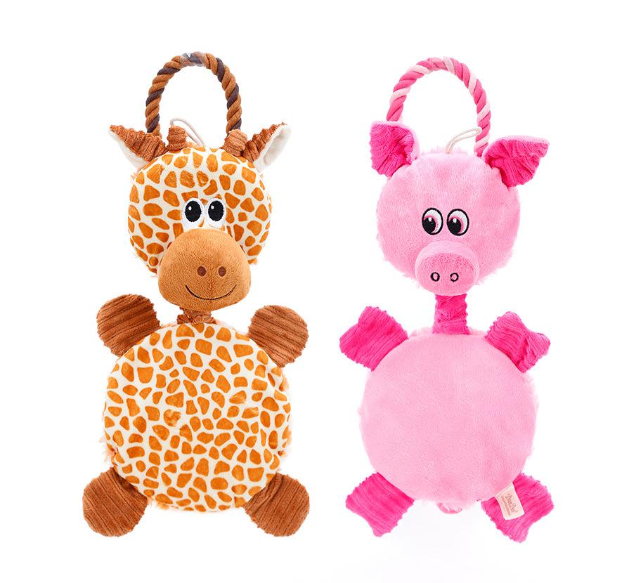 Interactive Giraffe Floppy Squeaky Plush Stuffed Animal Toys Pet Cat Dog