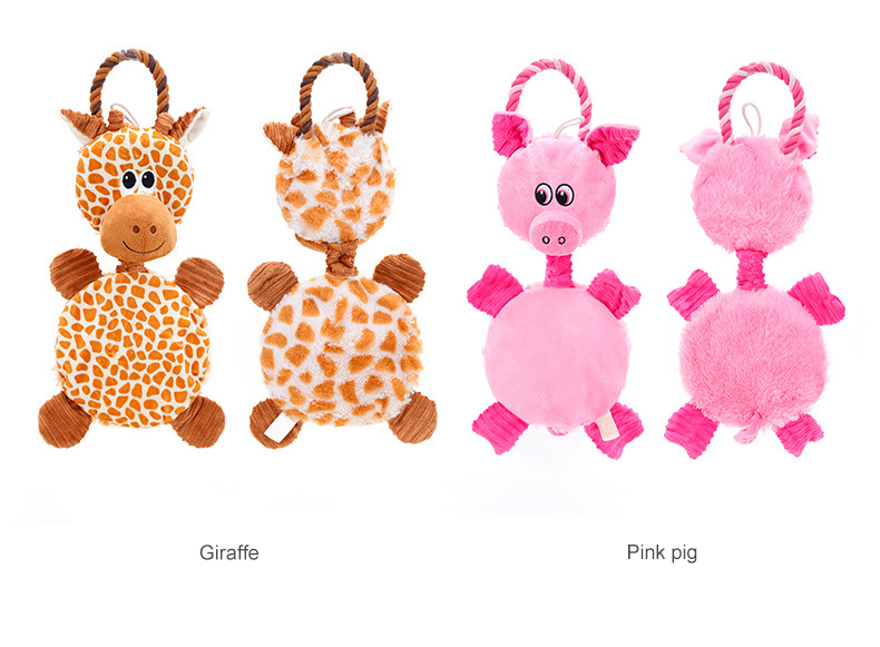Interactive Giraffe Floppy Squeaky Plush Stuffed Animal Toys Pet Cat Dog