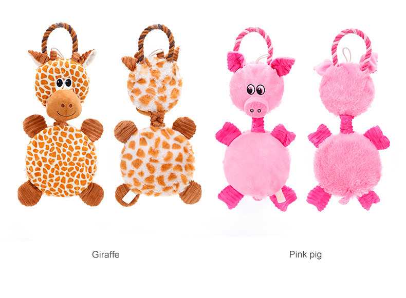 Interactive Giraffe Floppy Squeaky Plush Stuffed Animal Toys Pet Cat Dog