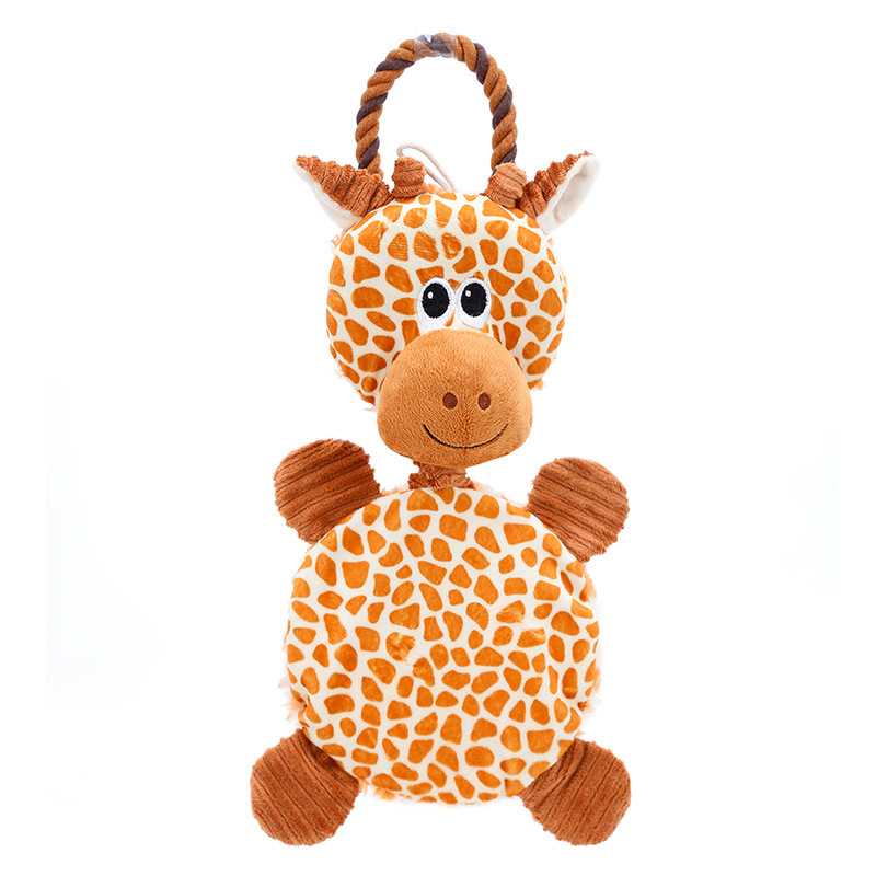 Interactive Giraffe Floppy Squeaky Plush Stuffed Animal Toys Pet Cat Dog