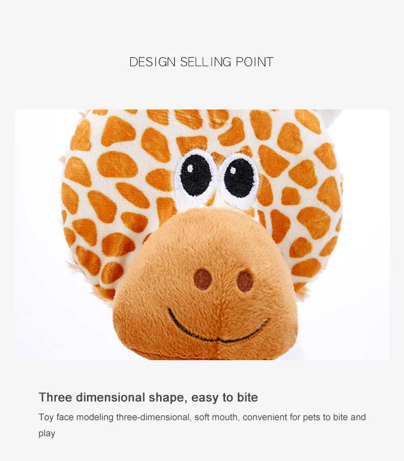 Interactive Giraffe Floppy Squeaky Plush Stuffed Animal Toys Pet Cat Dog