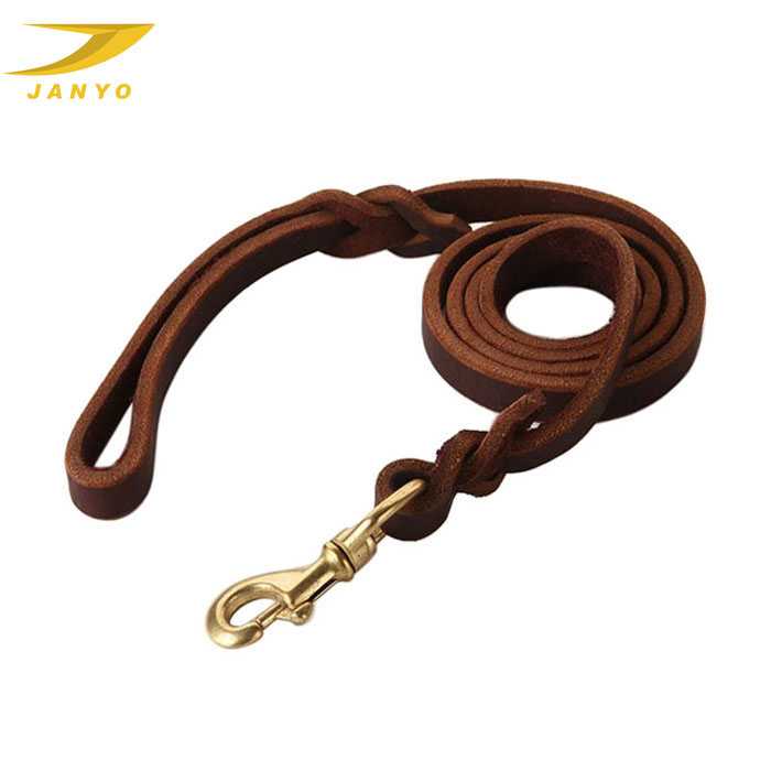 JANYO Professional Custom Highgrade Real Leather Dog Leash