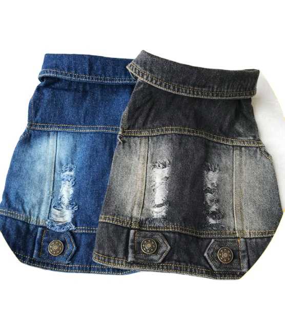 Jacket Cool Blue Denim Coat Small Medium Dogs Lapel Vests Hoodies Puppy Vintage Washed Clothes Pet Clothes Dog Jeans