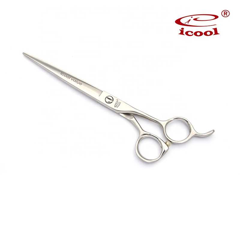 Japanese Steel Grooming Shears Pet Hair Scissors 70 Inch Matte Silver With Round Tip