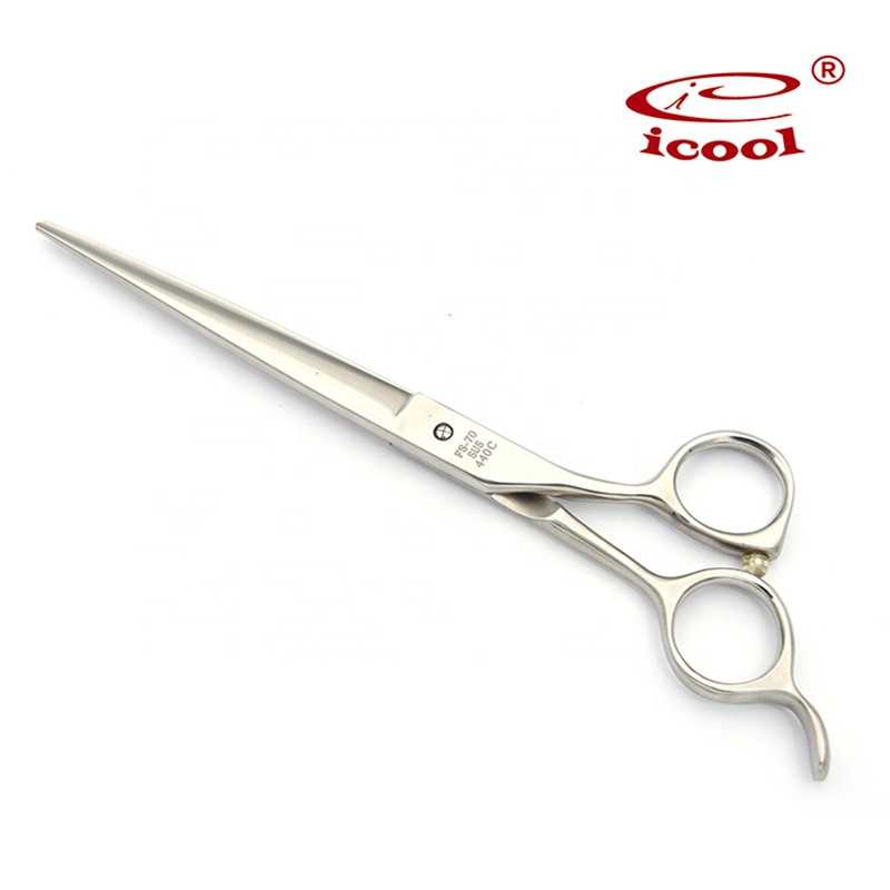 Japanese Steel Grooming Shears Pet Hair Scissors 70 Inch Matte Silver With Round Tip