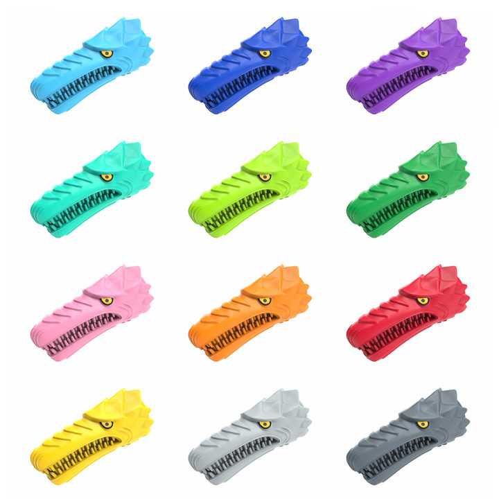 Kinyu Indestructible Rubber Squeaky Dental Care Pet Toys Toothbrush Aggressive Dog Chew Toys Tough Dog Toy