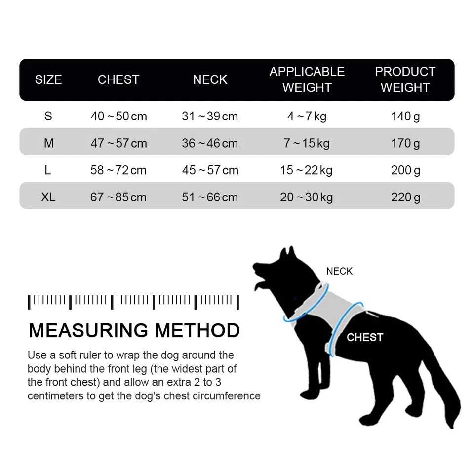 LED Luminous Dog Harness Light Up Dog Chest Strap Vest Pet Safety Reflective Harness Collar Pet Vest Husky Shepherd Labrador