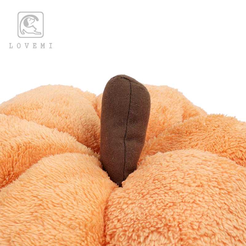 LOVEMI Halloween Plush Novel Cozy Cartoon Pumpkin Hideout Cave Pet Bed