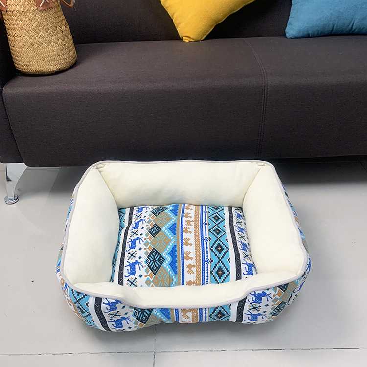 Large Rectangle Dog Bed Printed Pet Bed Warm Bohemia Pet Beds Accessories Dogs Indoor Outdoor Microfiber