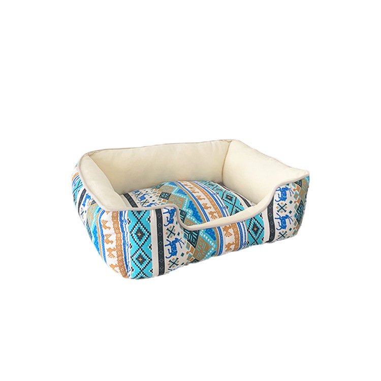 Large Rectangle Dog Bed Printed Pet Bed Warm Bohemia Pet Beds Accessories Dogs Indoor Outdoor Microfiber
