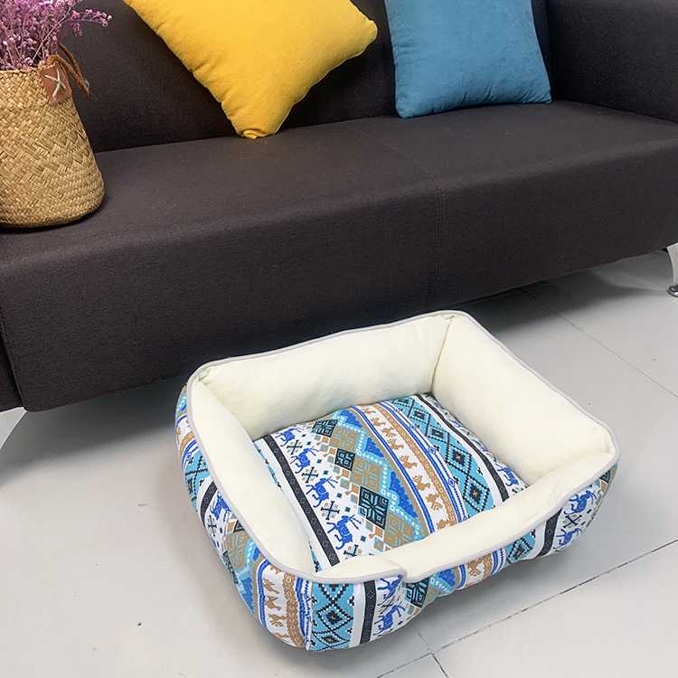 Large Rectangle Dog Bed Printed Pet Bed Warm Bohemia Pet Beds Accessories Dogs Indoor Outdoor Microfiber