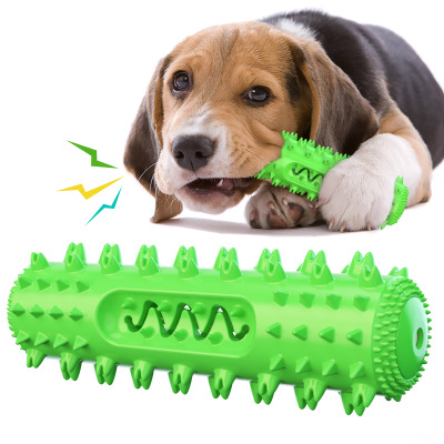 Latest Amazon Ing TPR Biteresistant Teeth Cleaning Molar Leak Food Bone Stick Pet Dog Toothbrush Chew Toy