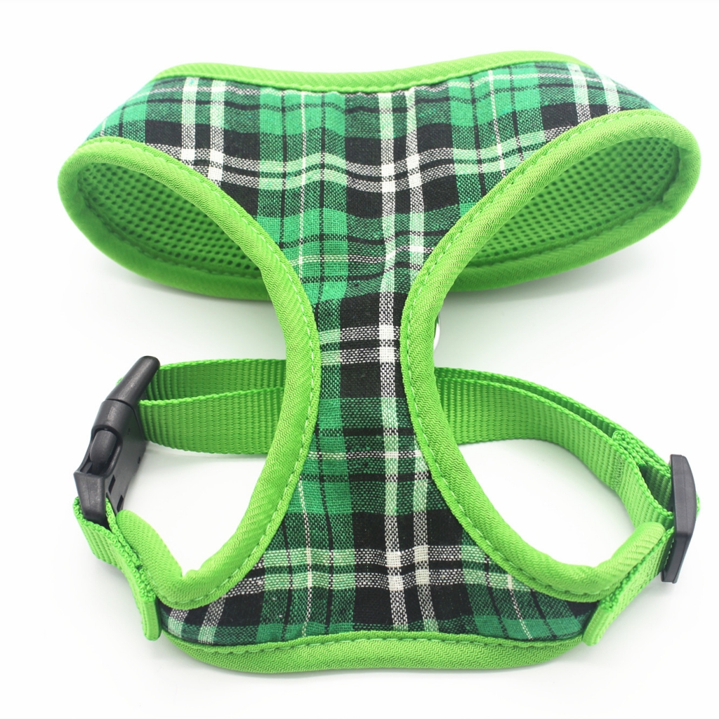 Latest Desirable Adjustable Polyester Tartan Dog Harness Vest Pet