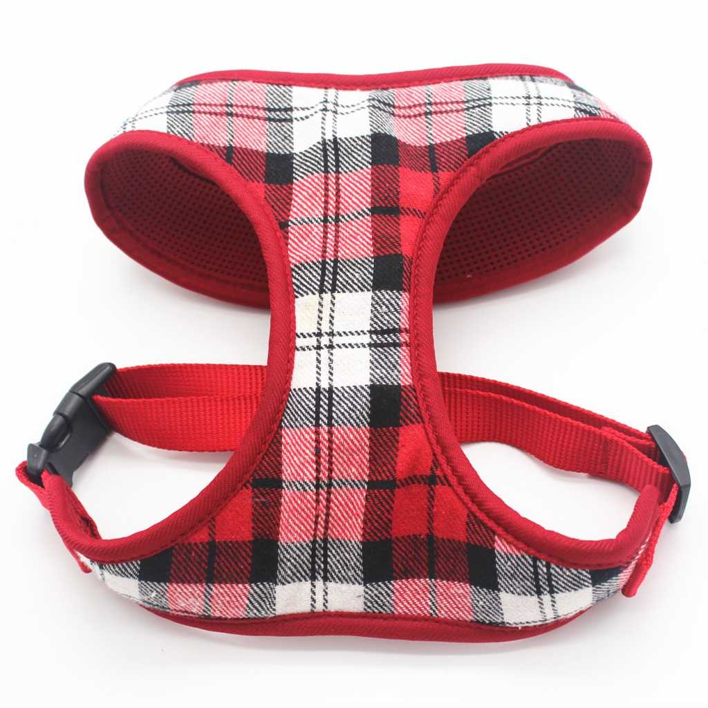 Latest Desirable Adjustable Polyester Tartan Dog Harness Vest Pet