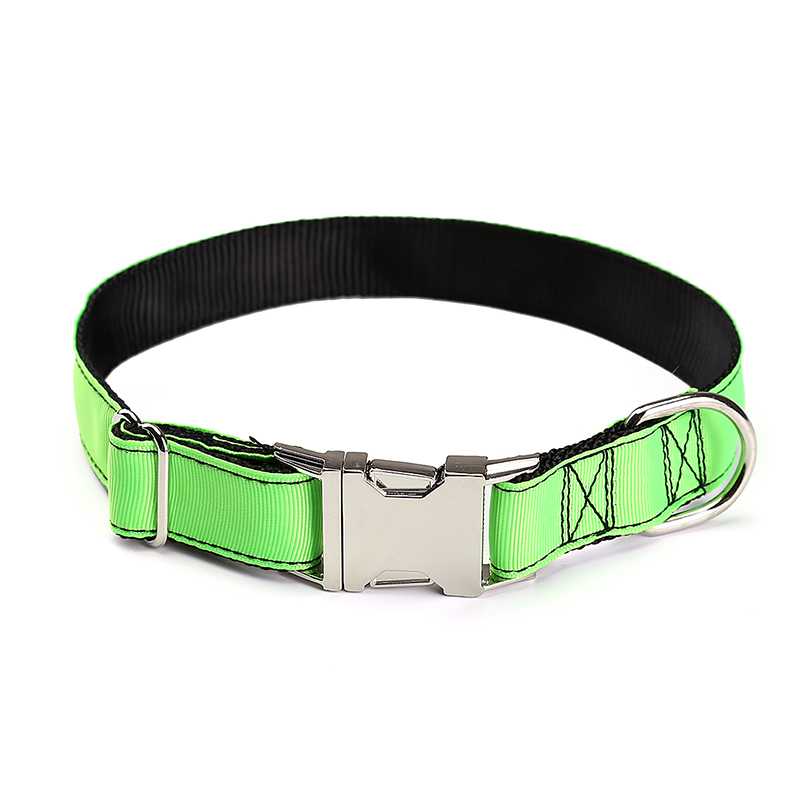 Leash Set In Custom Logo Metal Buckle Hardware Side Release Buckles Nylon Pet Collars Training Dog Collar