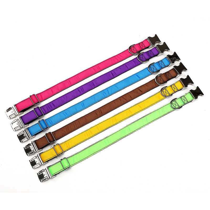 Leash Set In Custom Logo Metal Buckle Hardware Side Release Buckles Nylon Pet Collars Training Dog Collar