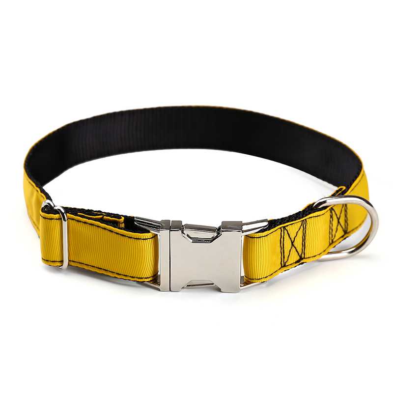 Leash Set In Custom Logo Metal Buckle Hardware Side Release Buckles Nylon Pet Collars Training Dog Collar