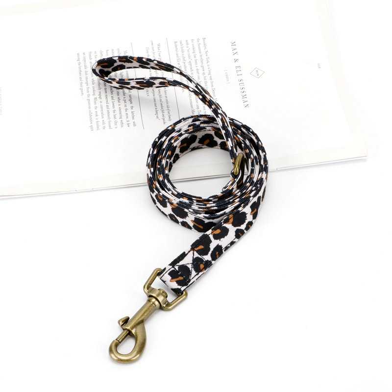 Leopard Pattern Dog Leash Collar Customized Logo Pet Supplies