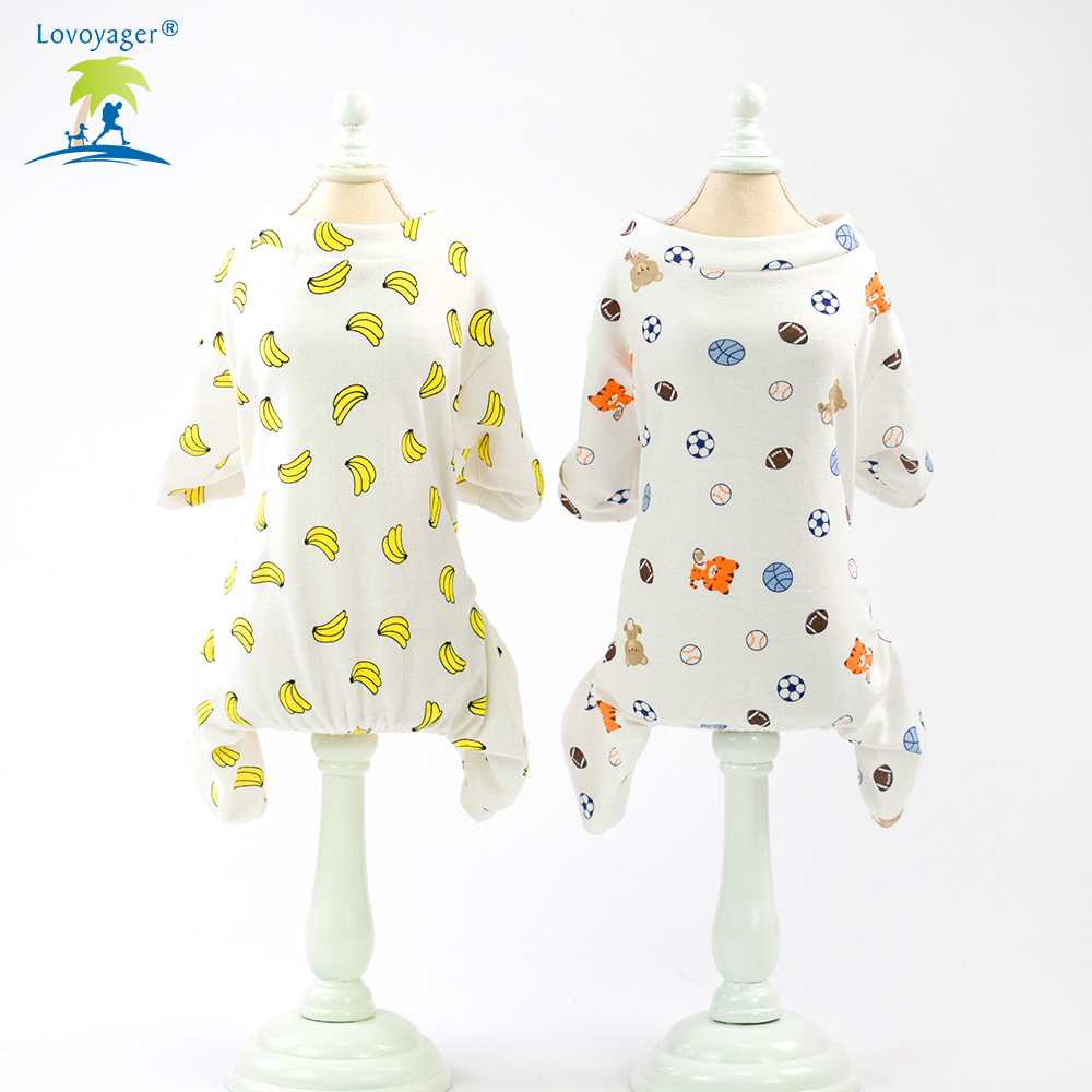 Lovoyager Cute Pattern Tshirt Cotton Printed Soft Pet Clothes Small Animal