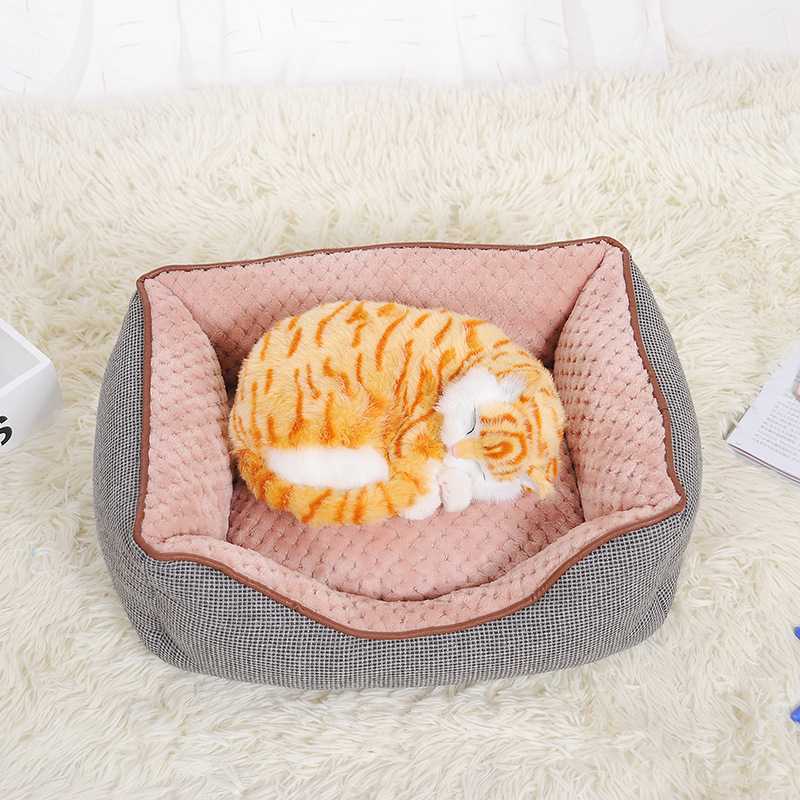 Low Rectangle Soft Fluffy Pet Beds Accessories Dog Cat