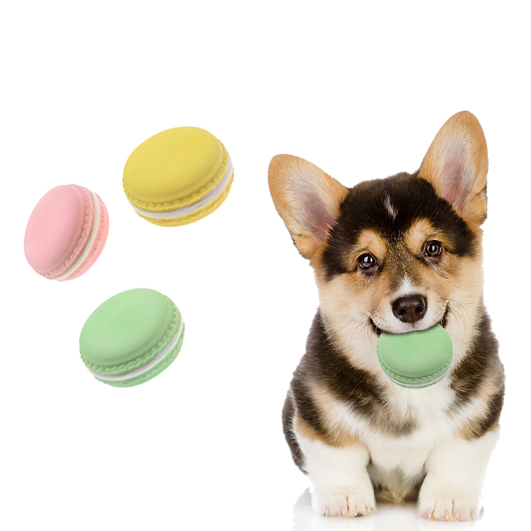 Macaron Shape Vendor Supply Round Multicolor Chewing Latex Dog Toy