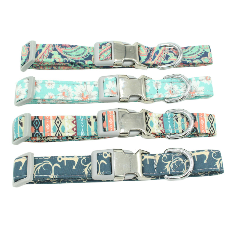 Manufacture Small Lettering Can Be Daisy Dog Collar Pet Collar Print Comfortable Soft Cat Collar