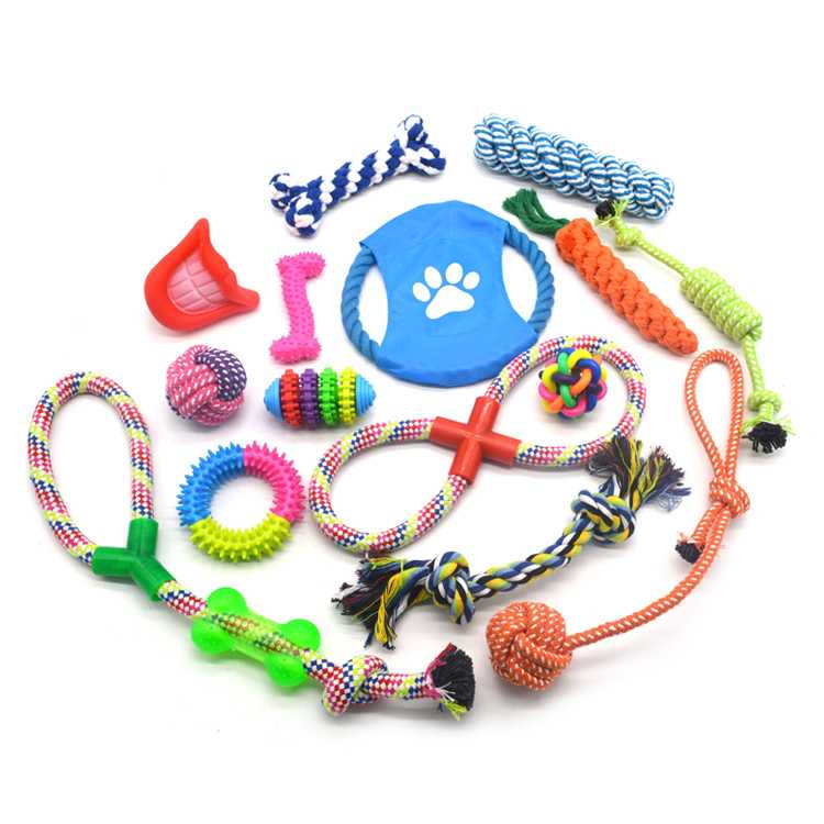 Manufacturer Direct Sales 10 Packs Toy Set Dental Custom Cotton Durable Rope Dog Chew Set Pet Toy Ball