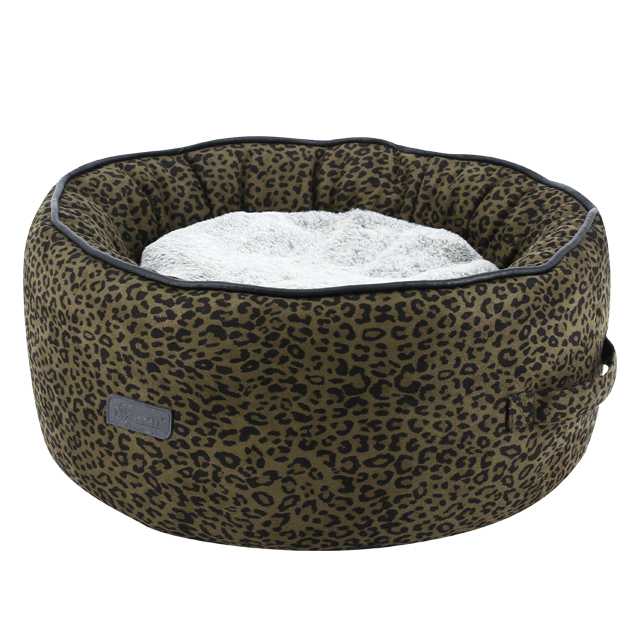 Manufacturer Soft Dog Round Bed Leopard Print Anti Anxiety Fashionable Calming Pet Bed