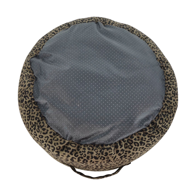 Manufacturer Soft Dog Round Bed Leopard Print Anti Anxiety Fashionable Calming Pet Bed