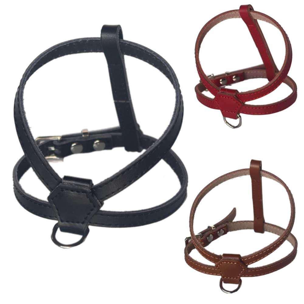 Manufacturers Custom Pure Leather Pet Chest Harness Small Leather Dog Leash Cat Dog Harness Vest