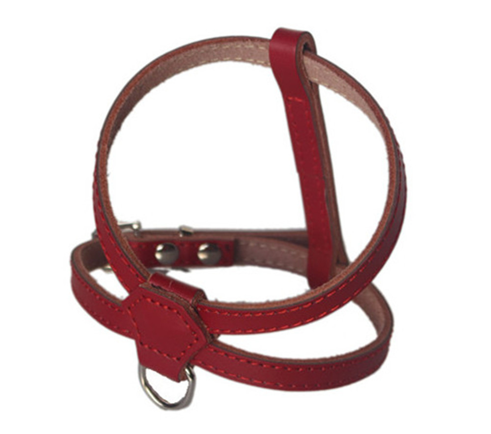 Manufacturers Custom Pure Leather Pet Chest Harness Small Leather Dog Leash Cat Dog Harness Vest