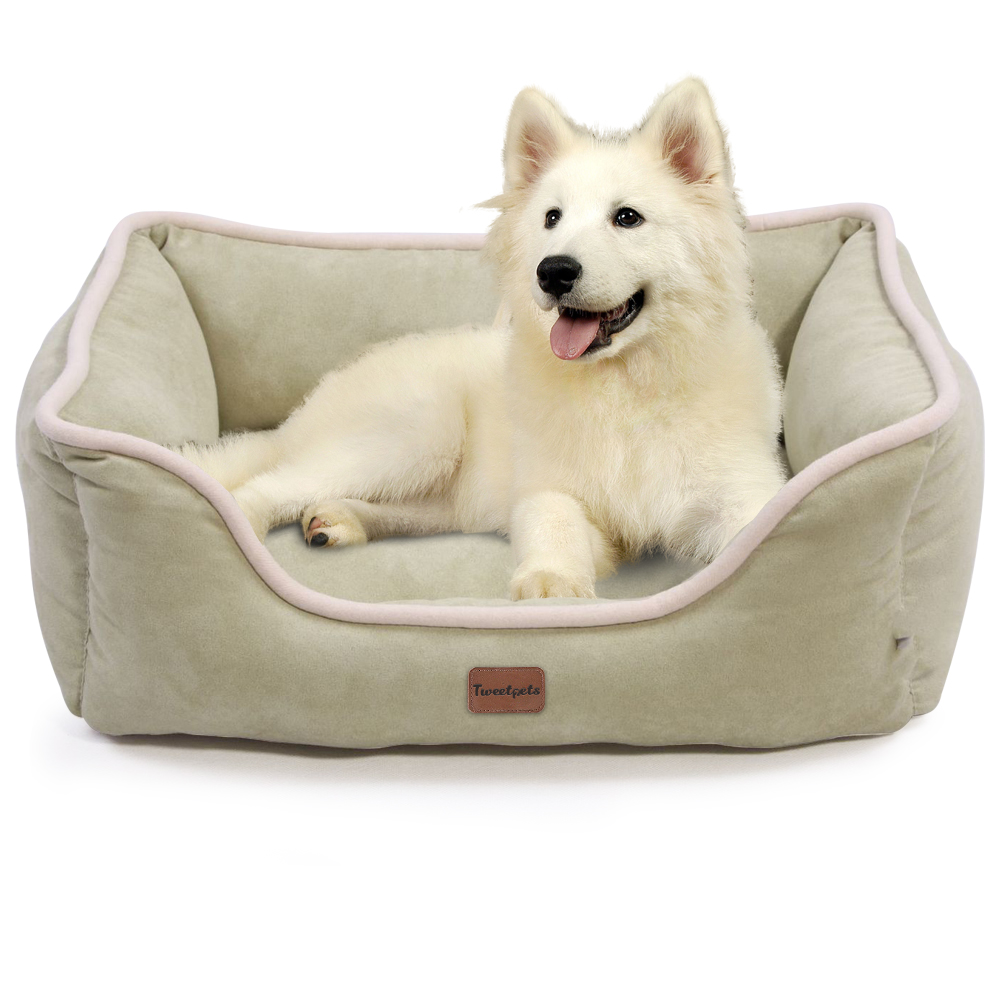 Mechanical Wash Polyester Cozy Pet Dog Bed Cotton Square Pet Bed