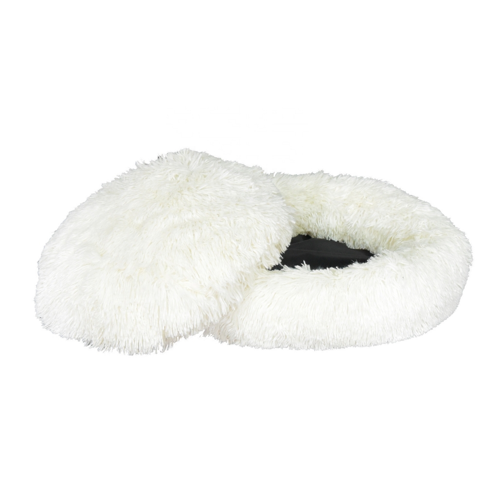 Medium Size Fluffy Pompon Pet Bed Round Shape Bolster Dog Bed Soft Plush Cat Cave Bed Pet Supplies Donuts
