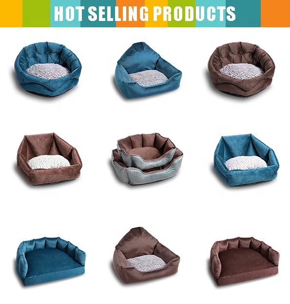 Medium Size Tricorne Pet Bed Bolster Dog Bed With High Back Soft Plush Cat Bed Pet Supplies
