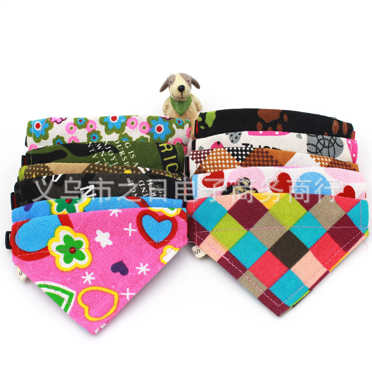 Mixed Color Triangle Dog Collar Bandana