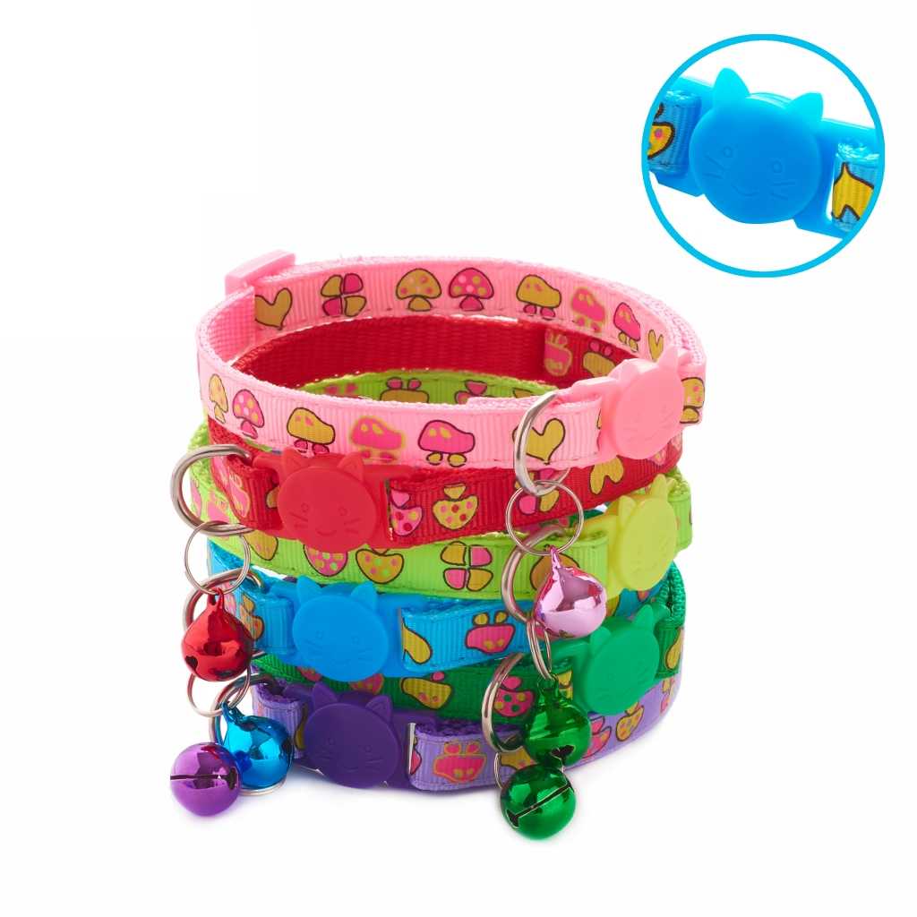 Multi Color Nylon Bell Pet Collar Buckles Custom