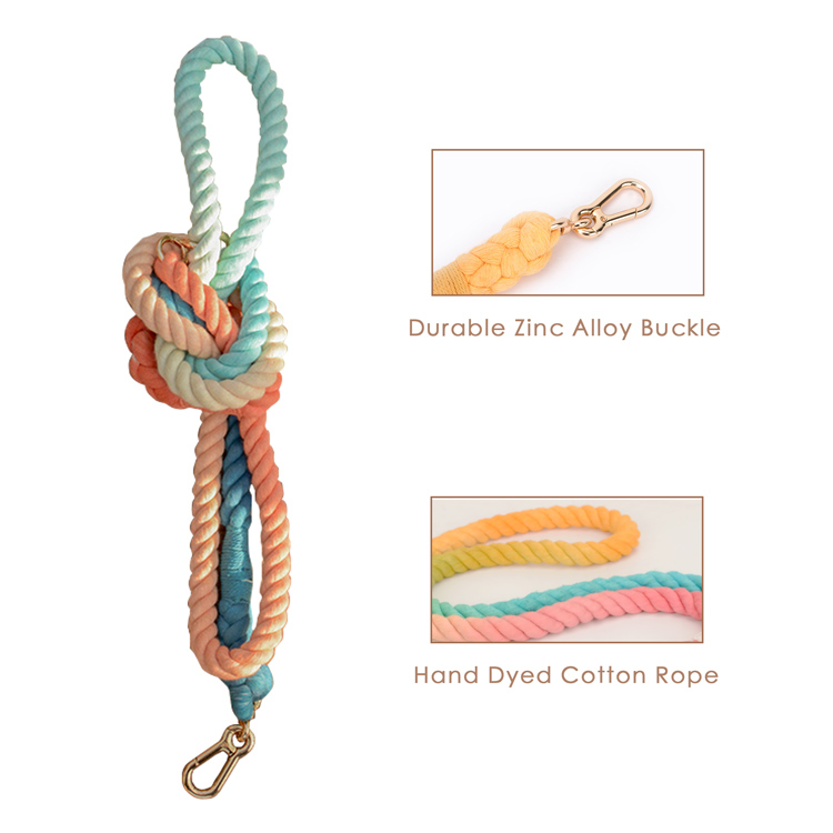Multifunction Pet Collars Leashes Pet Rope Leash Colored Cotton Rope