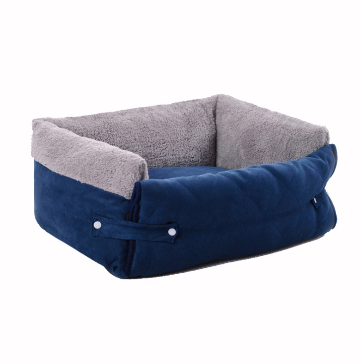 Multifunctional Sofa Dog Bed Clamshell Pet Bed Breathable Suede Dog Bed
