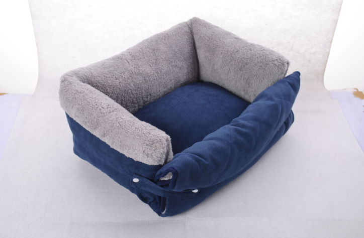 Multifunctional Sofa Dog Bed Clamshell Pet Bed Breathable Suede Dog Bed