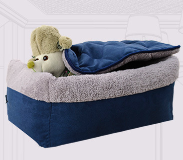 Multifunctional Sofa Dog Bed Clamshell Pet Bed Breathable Suede Dog Bed