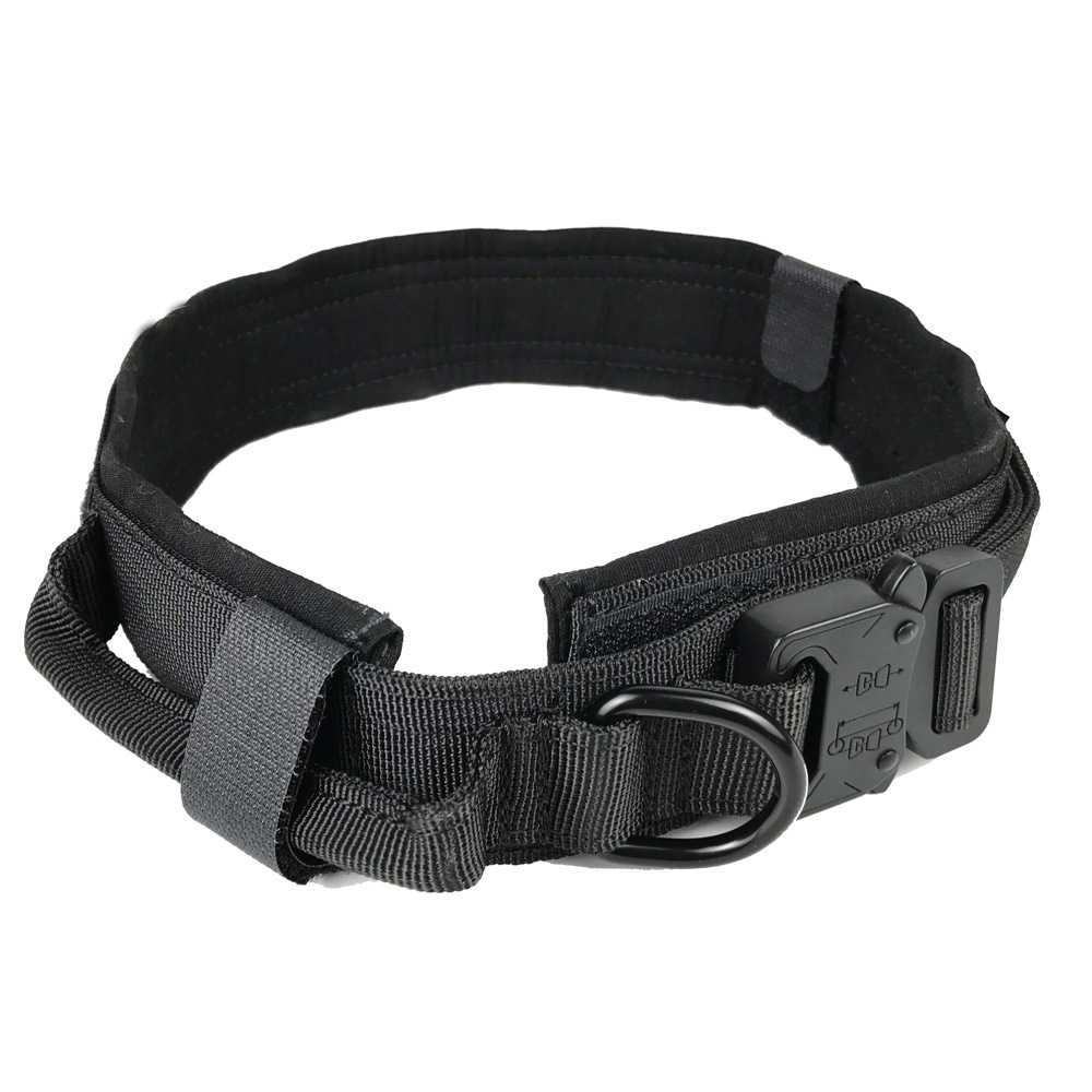 Nylon Tactical Large Dogs Training Dog Collar Military Pet Collar With Control Handle