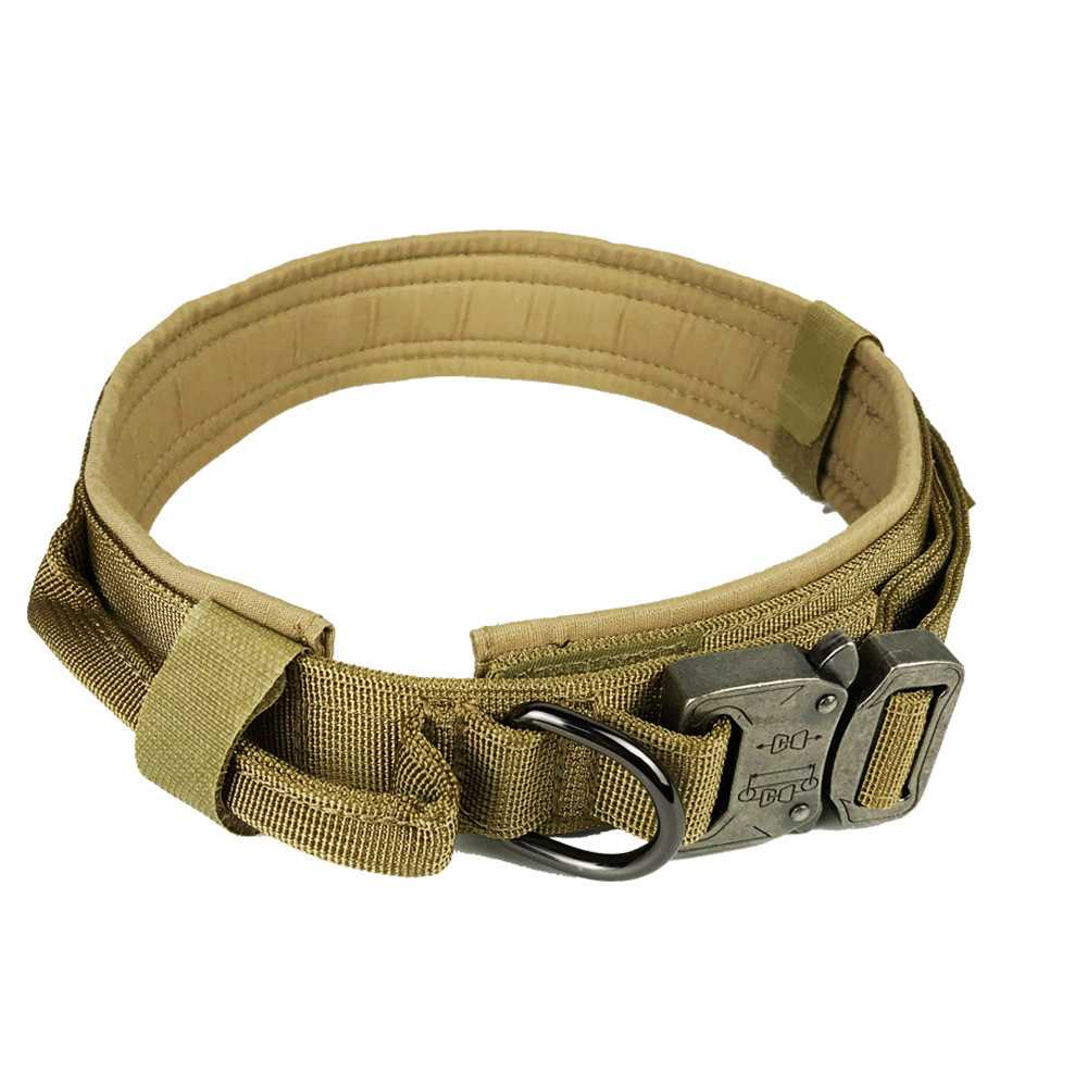 Nylon Tactical Large Dogs Training Dog Collar Military Pet Collar With Control Handle