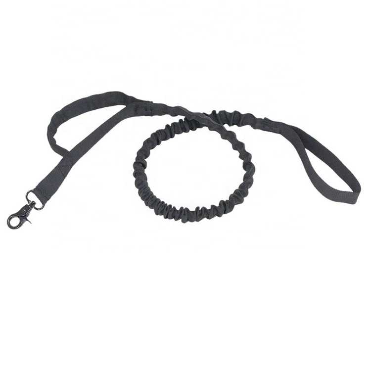 Nylon Tactical Pet Dog Leash With Elastic Bungee Training Running