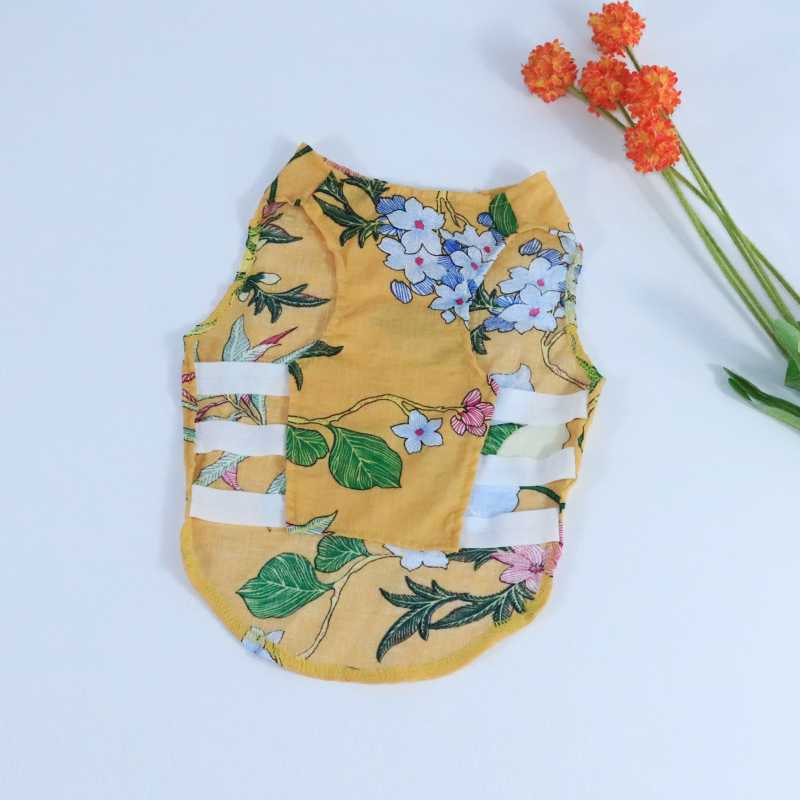 OEM Fashionable Cotton Pug Bull Dog Cloth Dog Clothes Pets Summer Pet Clothes With Flower Printed