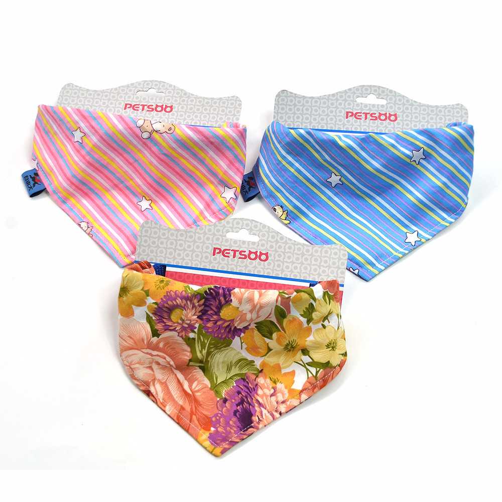 Outdoor Dog Collar Bow Flower Print Small Dog Collar Bandana