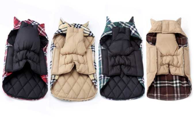 Outdoor Warm Dog Jacket Coat Reversible Waterproof Pet Dog Coat Custom Winter Autumn Dog Coats