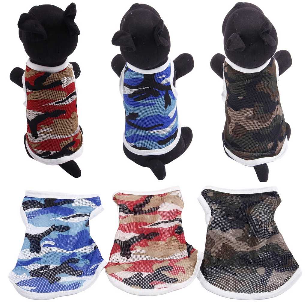 Outfits Cool Male Fancy Summer Camouflage Mesh Vest Dog Pet Clothing